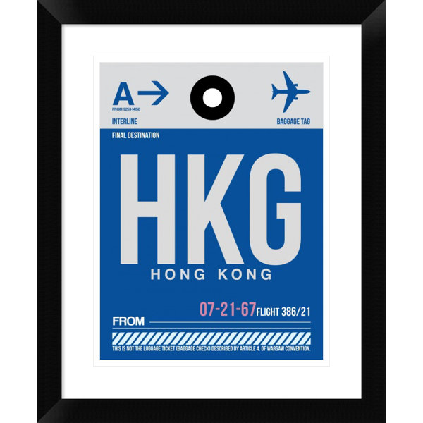 Naxart HKG Hog Kong Luggage Tag 1 Single Picture Frame Graphic Art
